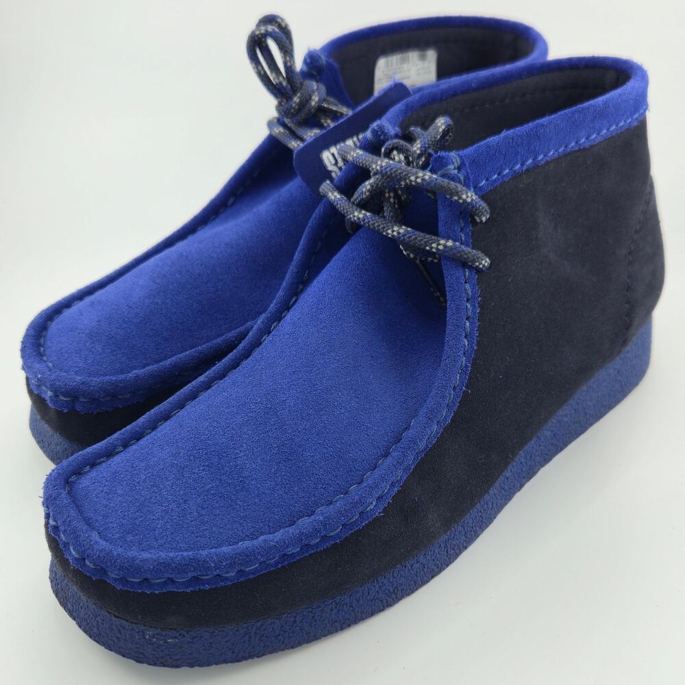 Clarks Wallabee Evo Boot Navy Combi Men's Size 10.5 Suede Two Tone Black Blue